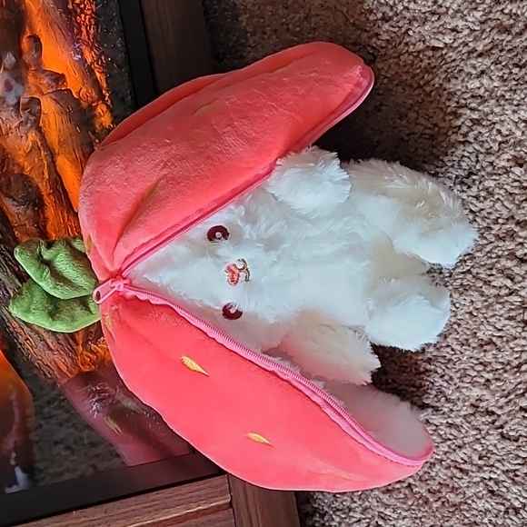 Strawberry rabbit Strawberry rabbit Strawberry stuffed animal rabbit Strawber🍓 - Picture 3 of 17